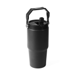 Botella térmica antigoteo de acero inoxidable reciclado 600ml color negro tercera vista