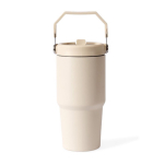 Botella térmica antigoteo de acero inoxidable reciclado 600ml color beige segunda vista