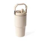 Botella térmica antigoteo de acero inoxidable reciclado 600ml color beige tercera vista