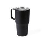 Vaso térmico de acero inoxidable antigoteo con asa 600ml color negro