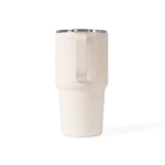 Vaso térmico de acero inoxidable antigoteo con asa 600ml color beige segunda vista