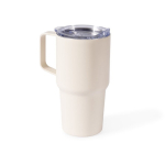 Vaso térmico de acero inoxidable antigoteo con asa 600ml color beige