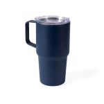 Vaso térmico de acero inoxidable antigoteo con asa 600ml color azul marino
