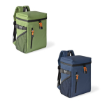 Mochila nevera con compartimentos y piel sintética para personalizar color verde vista detalle