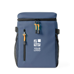 Mochila nevera con compartimentos y piel sintética para personalizar color azul marino vista principal