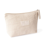 Neceser de algodón con etiqueta a juego para marcaje 310g/m² color blanco primera vista