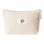 Neceser de algodón con etiqueta a juego para marcaje 310g/m² color blanco segunda vista