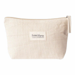 Neceser de algodón con etiqueta a juego para marcaje 310g/m² color blanco tercera vista