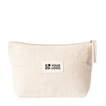 Neceser de algodón con etiqueta a juego para marcaje 310g/m² color blanco vista principal
