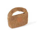 Bolso pequeño de papel y poliéster con etiqueta para marcaje color marrón primera vista