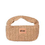 Bolso pequeño de papel y poliéster con etiqueta para marcaje color marrón vista principal