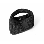 Bolso pequeño de papel y poliéster con etiqueta para marcaje color negro primera vista