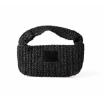 Bolso pequeño de papel y poliéster con etiqueta para marcaje color negro