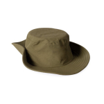 Gorro ajustable de aventura estilo safari hecho de nailon y poliéster color verde cuarta vista