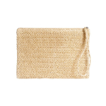 Bolso neceser de papel y poliéster con etiqueta para marcaje color natural primera vista