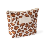Neceser de algodón reciclado con diseño de animal print 200g/m² color marrón primera vista