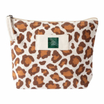 Neceser de algodón reciclado con diseño de animal print 200g/m² color marrón segunda vista