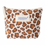 Neceser de algodón reciclado con diseño de animal print 200g/m² color marrón tercera vista
