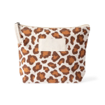 Neceser de algodón reciclado con diseño de animal print 200g/m² color marrón