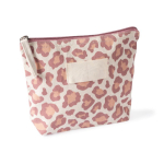 Neceser de algodón reciclado con diseño de animal print 200g/m² color rosa primera vista