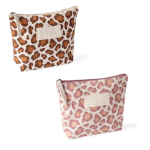 Neceser de algodón reciclado con diseño de animal print 200g/m² color rosa segunda vista
