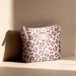 Neceser de algodón reciclado con diseño de animal print 200g/m² color rosa tercera vista