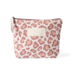 Neceser de algodón reciclado con diseño de animal print 200g/m² color rosa