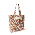 Bolsa de algodón reciclado con diseño de animal print 200g/m² color marrón primera vista