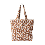 Bolsa de algodón reciclado con diseño de animal print 200g/m² color marrón segunda vista