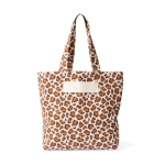 Bolsa de algodón reciclado con diseño de animal print 200g/m² color marrón