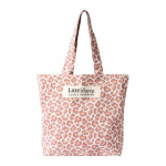 Bolsa de algodón reciclado con diseño de animal print 200g/m² color rosa cuarta vista