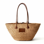 Carpazo mediano de asas largas de papel para personalizar color marrón