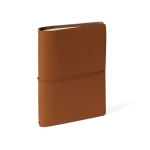 Libreta cartón con funda protectora con elástico y hojas en blanco A5 color marrón primera vista