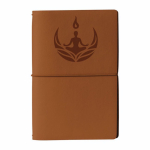 Libreta cartón con funda protectora con elástico y hojas en blanco A5 color marrón sexta vista