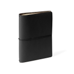 Libreta cartón con funda protectora con elástico y hojas en blanco A5 color negro primera vista