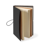 Libreta cartón con funda protectora con elástico y hojas en blanco A5 color negro tercera vista