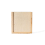 Set de barajas y dados en caja deslizante de madera personalizable color madera clara cuarta vista