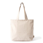 Bolsa de algodón reciclado con cremallera y asas largas 280g/m² color natural cuarta vista
