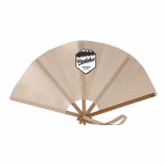 Abanico plegable de bambú y poliéster para eventos 23cm color natural cuarta vista