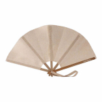 Abanico plegable de bambú y poliéster para eventos 23cm color natural quinta vista