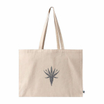 Bolsa de algodón fairtrade con fuelle y asas largas 220g/m² color natural tercera vista
