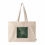 Bolsa de algodón fairtrade con fuelle y asas largas 220g/m² color natural quinta vista