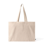 Bolsa de algodón fairtrade con fuelle y asas largas 220g/m² color natural