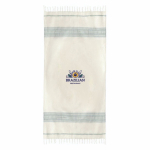 Pareo de algodón reciclado con flecos para playa 380g/m² color natural tercera vista