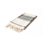 Pareo de algodón reciclado con flecos para playa 380g/m² color natural