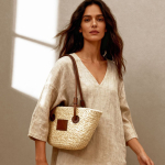 Bolso capazo grande con asas largas para personalizar 280g/m² color natural sexta vista