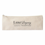 Estuche de algodón reciclado con banda elástica para libreta color natural cuarta vista