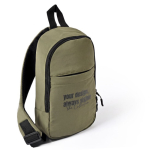 Bolsa bandolera de poliéster de un compartimento y bolsillo frontal color verde segunda vista