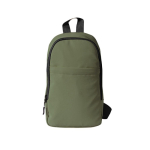 Bolsa bandolera de poliéster de un compartimento y bolsillo frontal color verde