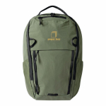 Mochila de poliéster con varios compartimentos y espalda acolchada color verde quinta vista